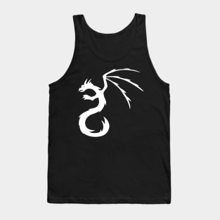 Tribal Winged Dragon Tattoo White Tank Top